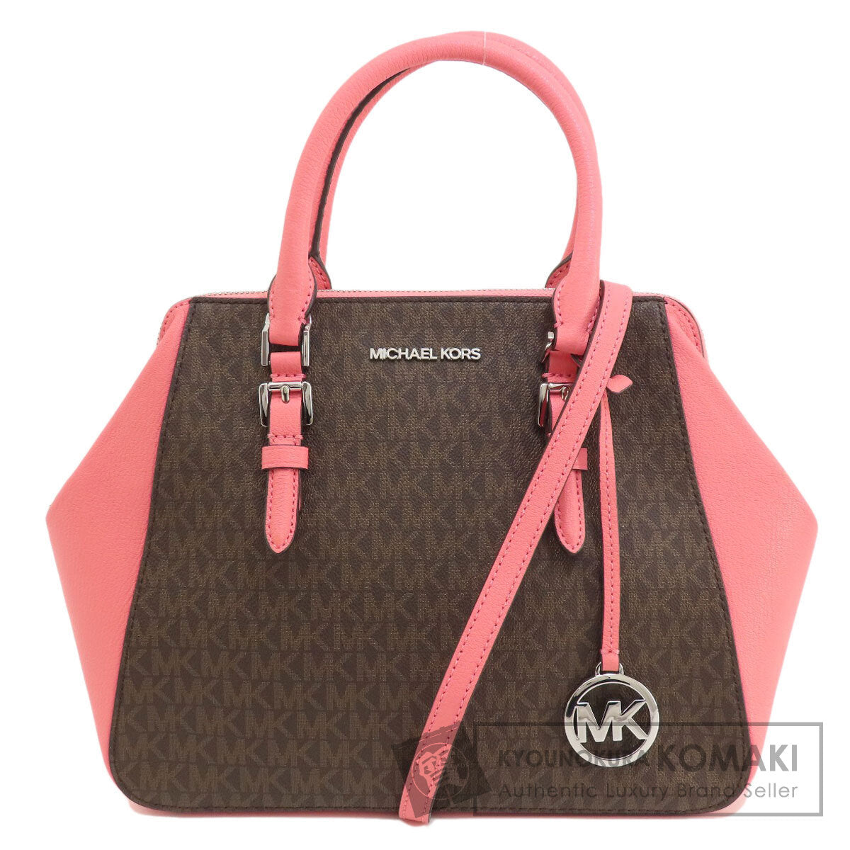 Michael Kors MK Signature 2WAY Handbag Leather Coated CanvasLadies [Used]