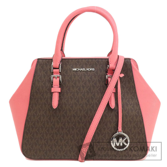 Michael Kors MK Signature 2WAY Handbag Leather Coated CanvasLadies [Used]