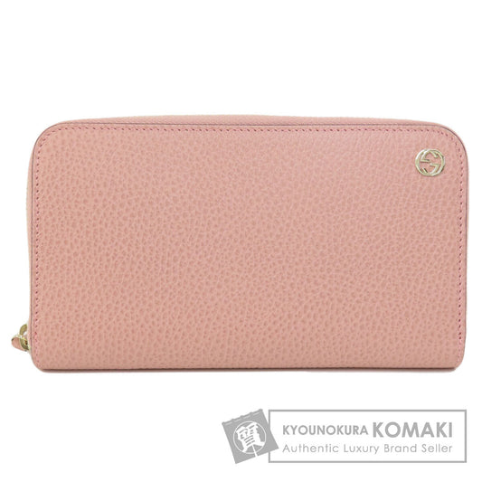 GUCCI 449347 Interlocking G outlet Long wallet (with coin pocket) Leather Ladies [Used]