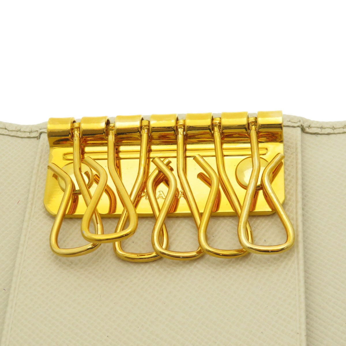 PRADA  1M0222  key holder  Logo motif Sera Leather Ladies