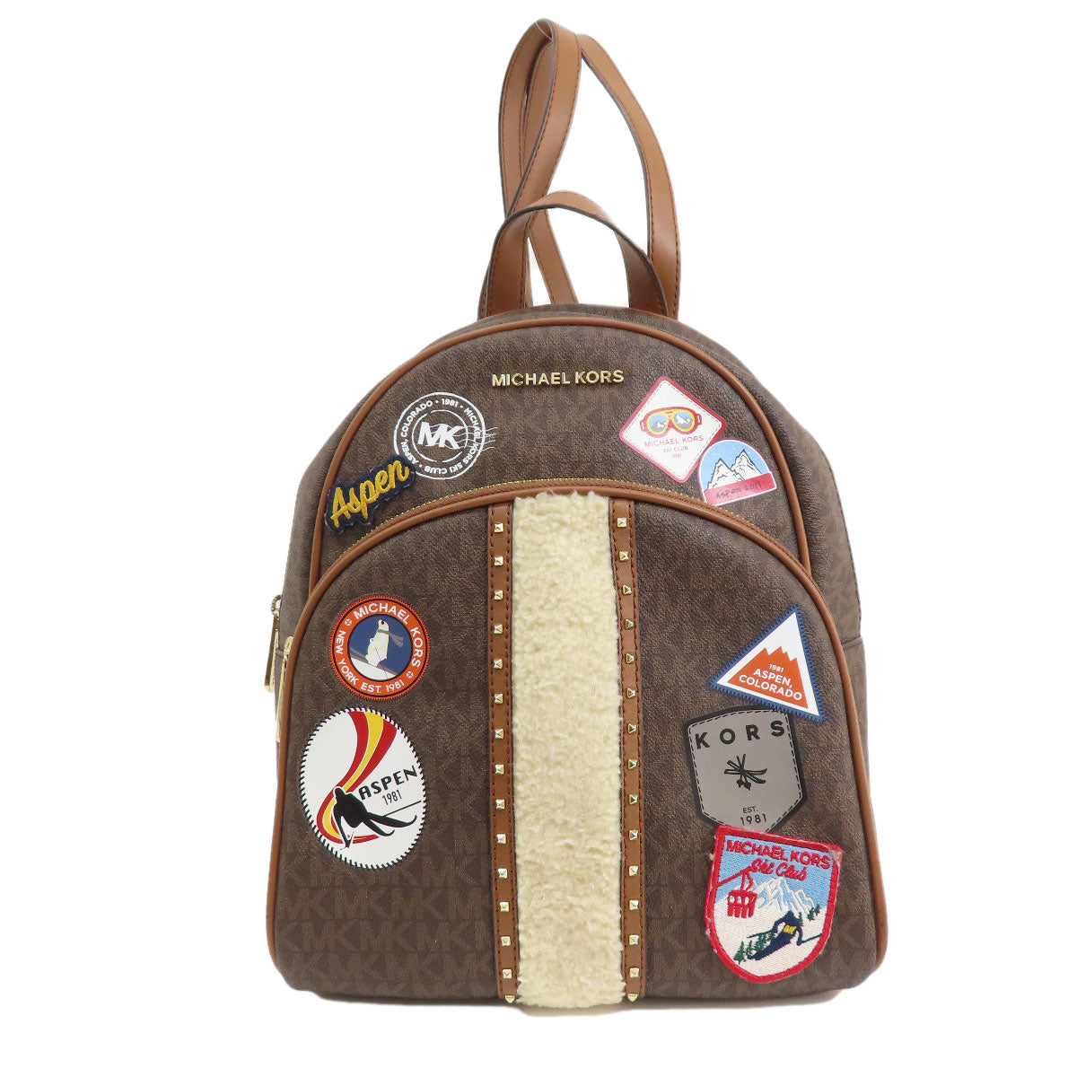 Michael Kors MK Signature Sticker Backpack Â· Daypack Leather Coated CanvasLadies [Used]