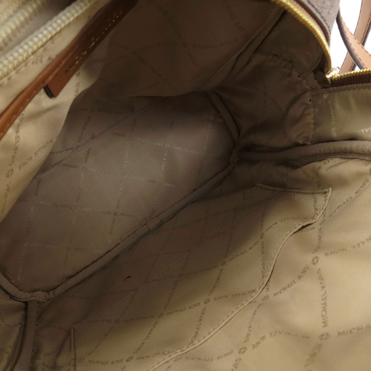 Michael Kors MK Signature Sticker Backpack Â· Daypack Leather Coated CanvasLadies [Used]