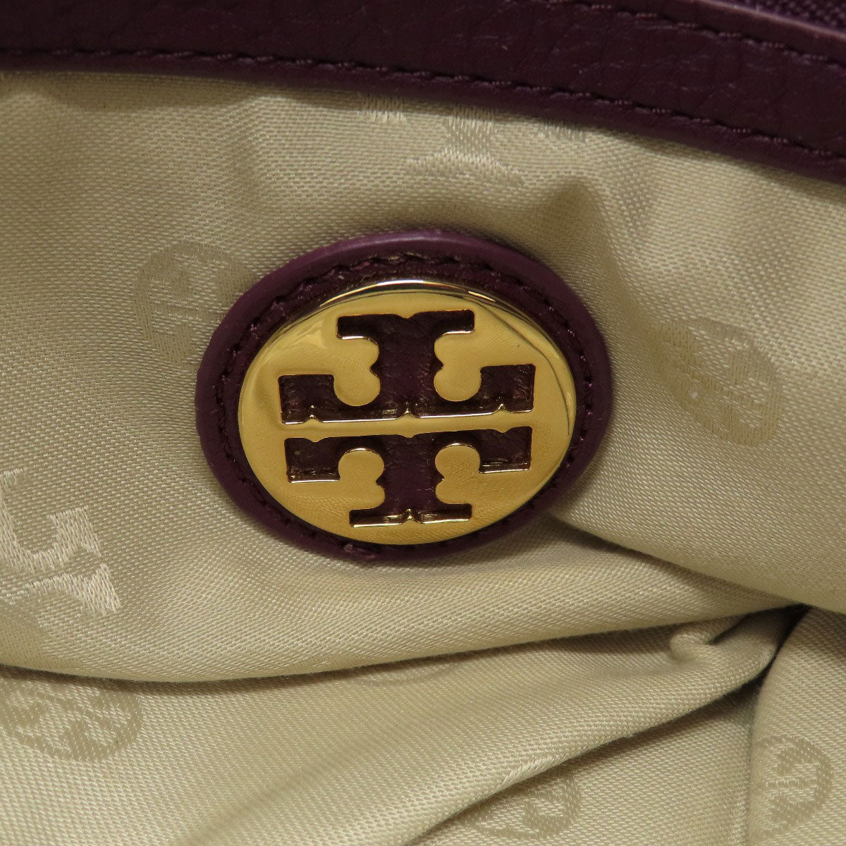 Tory Burch Logo 2WAY Tote Bag Leather Ladies [Used]
