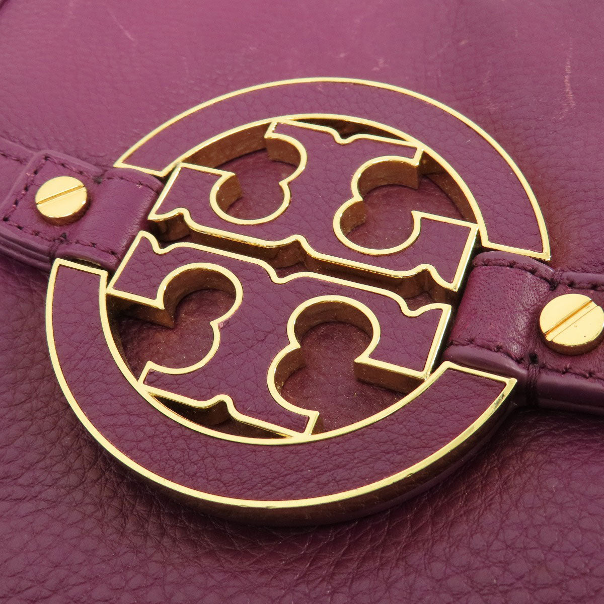 Tory Burch Logo 2WAY Tote Bag Leather Ladies [Used]