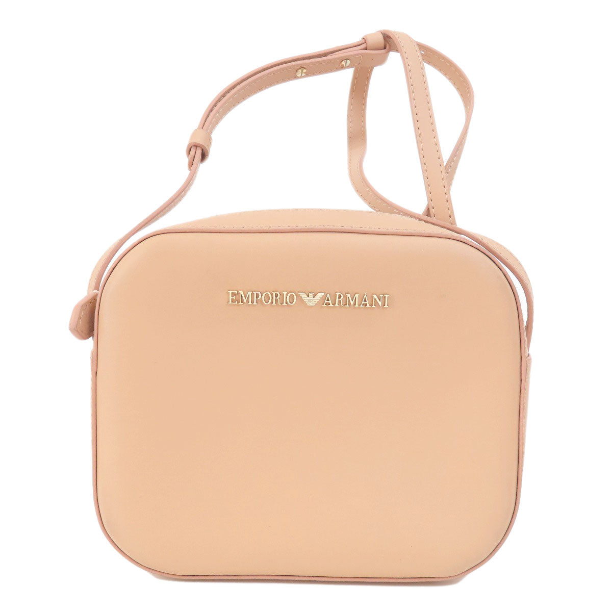 Emporio Armani logo Shoulder Bag Leather Ladies [Used]