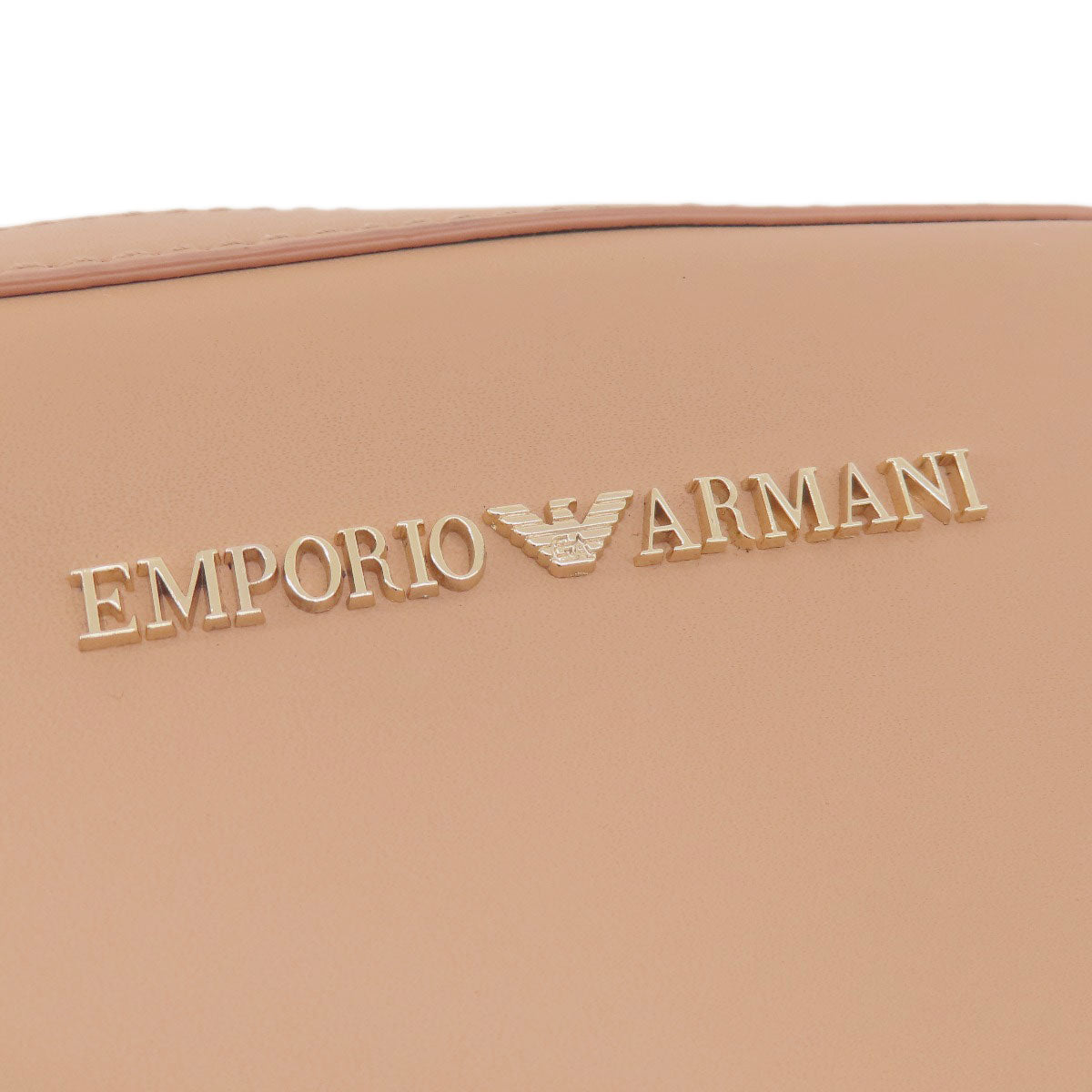 Emporio Armani logo Shoulder Bag Leather Ladies [Used]