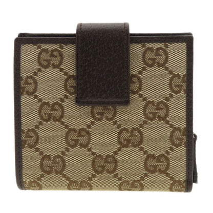 GUCCI  146568 Bifold Wallet with Coin Pocket GG Canvas LeatherLadies