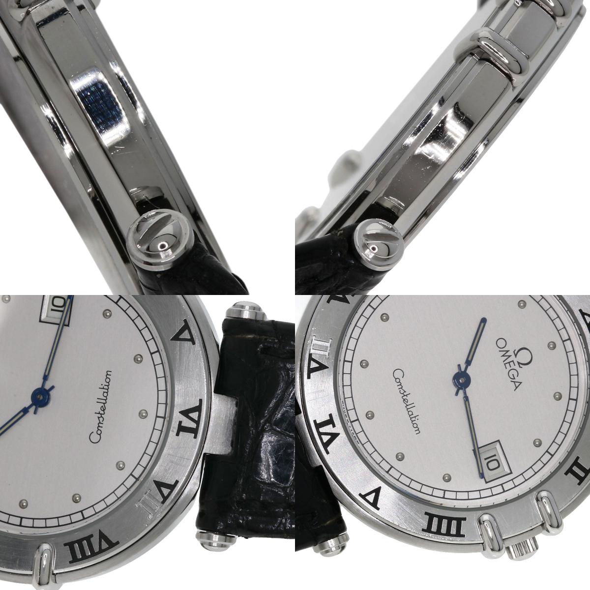 OMEGA Constellation flat bezel Watches Stainless Steel/Leather mens