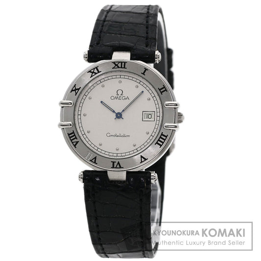 OMEGA Constellation flat bezel Watches Stainless Steel/Leather mens