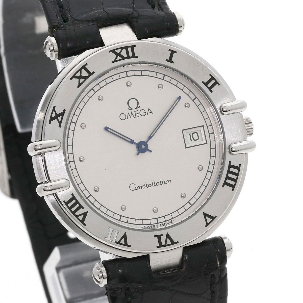 OMEGA Constellation flat bezel Watches Stainless Steel/Leather mens