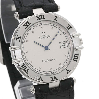OMEGA Constellation flat bezel Watches Stainless Steel/Leather mens