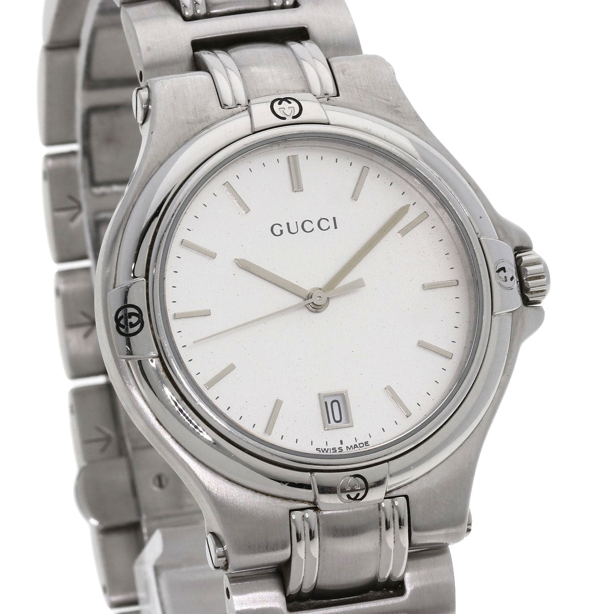 GUCCI Round face Watches 9040M Stainless Steel/Stainless Steel mens