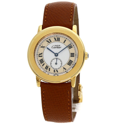 CARTIER Must2 Rondo Watches  Gold Plated/Leather Boys