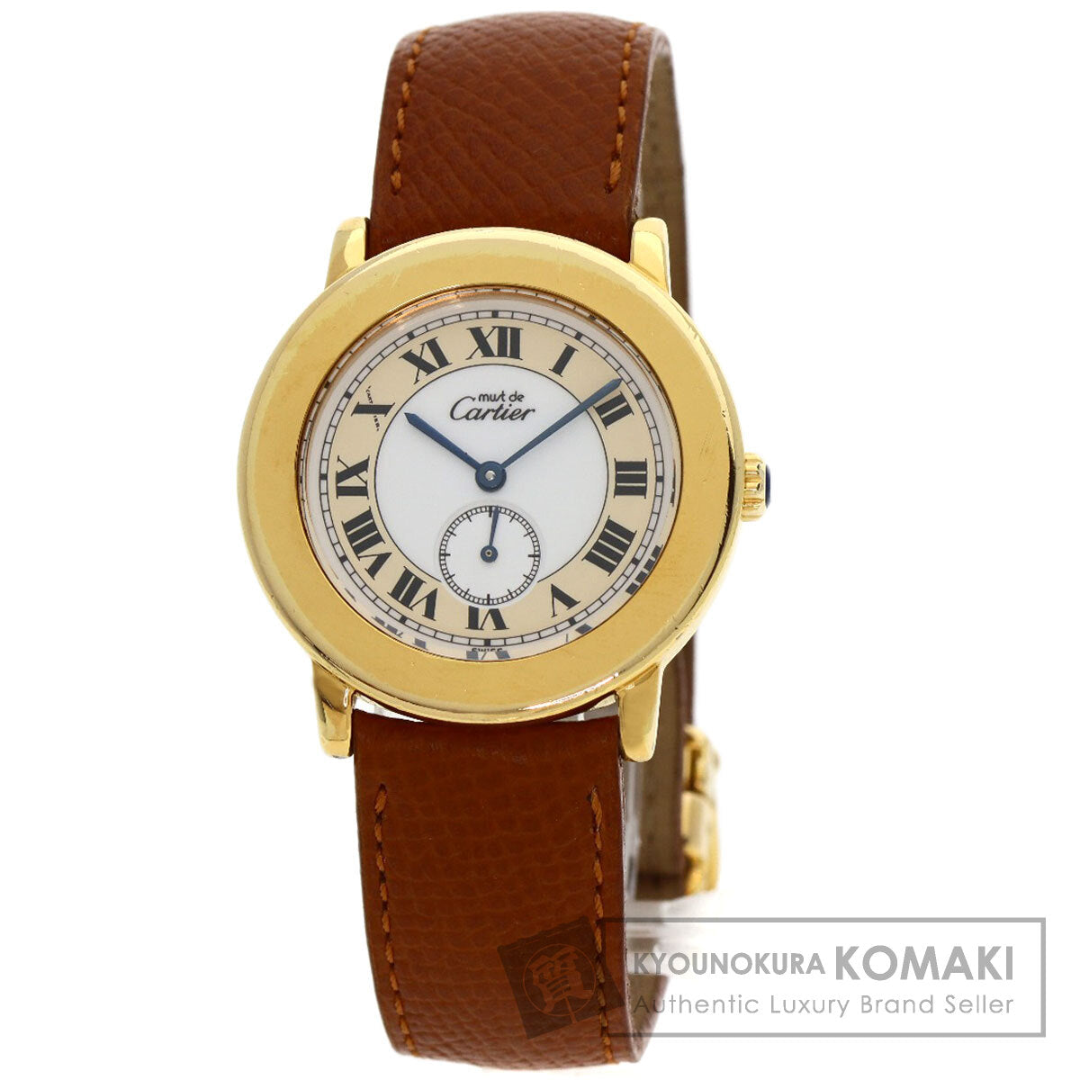 CARTIER Must2 Rondo Watches  Gold Plated/Leather Boys