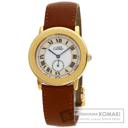 CARTIER Must2 Rondo Watches  Gold Plated/Leather Boys