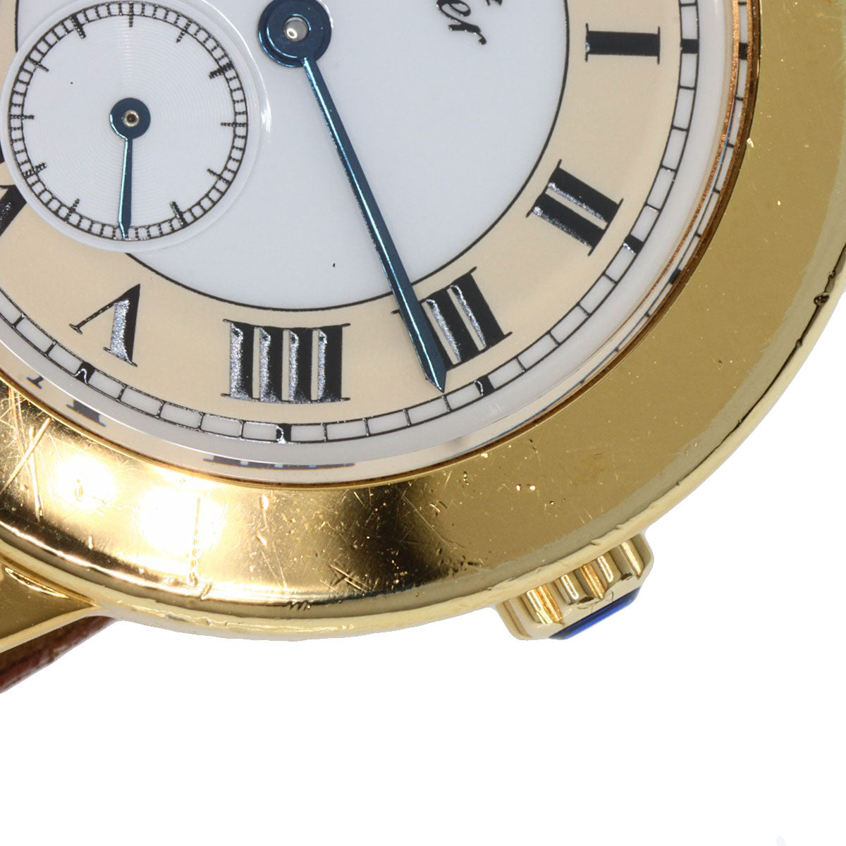 CARTIER Must2 Rondo Watches  Gold Plated/Leather Boys