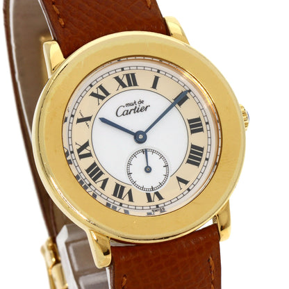 CARTIER Must2 Rondo Watches  Gold Plated/Leather Boys