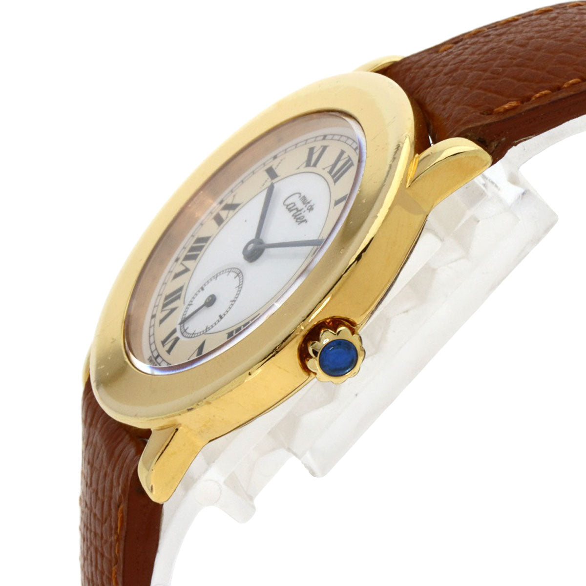 CARTIER Must2 Rondo Watches  Gold Plated/Leather Boys