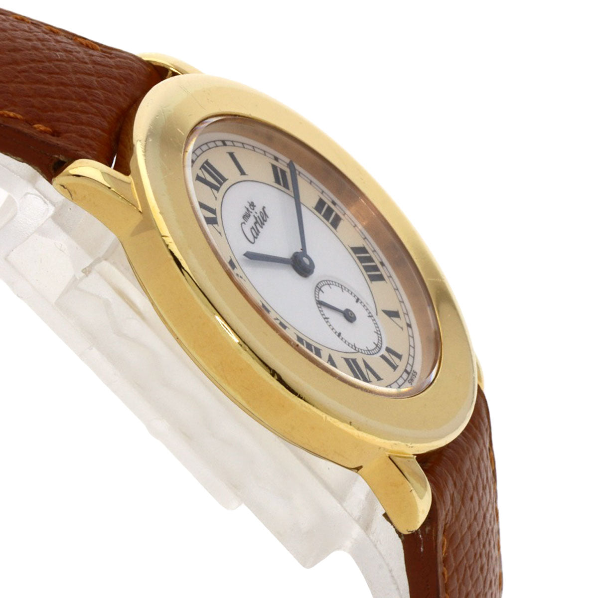 CARTIER Must2 Rondo Watches  Gold Plated/Leather Boys