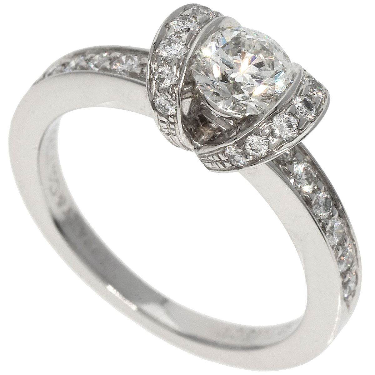 TIFFANY&Co.   Ring Ribbon motif Diamond Platinum PT950 Ladies