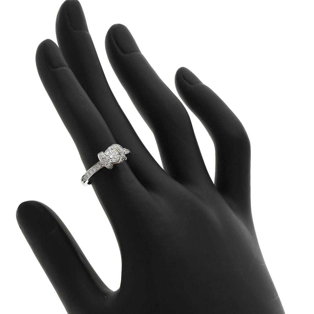 TIFFANY&Co.   Ring Ribbon motif Diamond Platinum PT950 Ladies