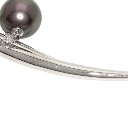 TASAKI Black Pearl Diamond Brooch Platinum PT900 Ladies [Used]