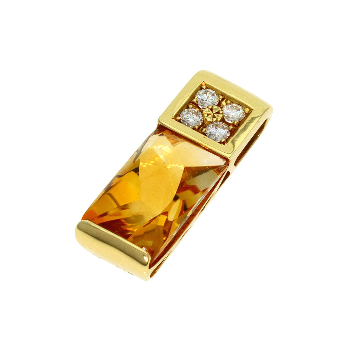 TASAKI   Pendant top Citrin Diamond K18 Yellow Gold Ladies