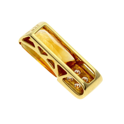 TASAKI   Pendant top Citrin Diamond K18 Yellow Gold Ladies