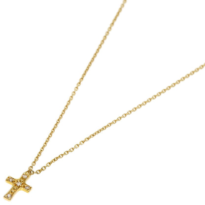 STAR JEWELRY   Necklace Cross diamond K18 Yellow Gold Ladies