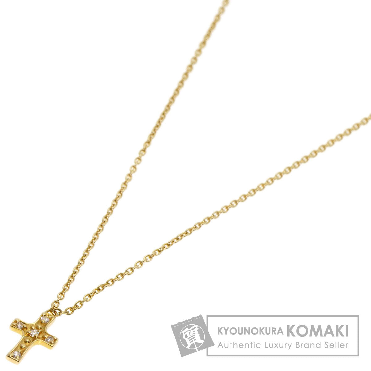 STAR JEWELRY   Necklace Cross diamond K18 Yellow Gold Ladies