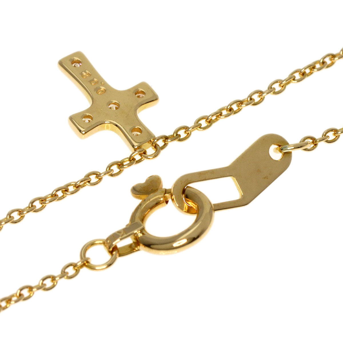 STAR JEWELRY   Necklace Cross diamond K18 Yellow Gold Ladies