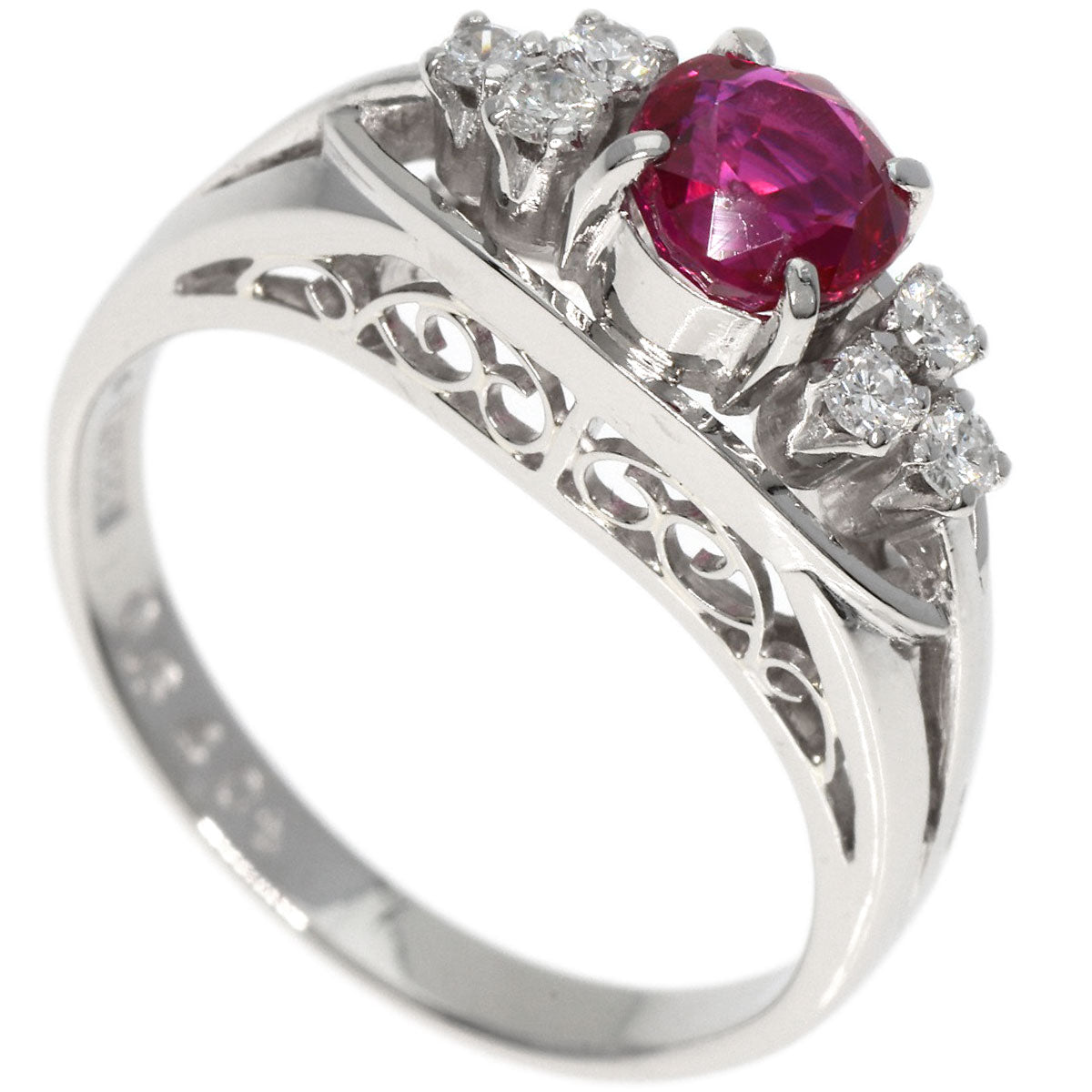 MIKIMOTO   Ring Ruby Diamond Platinum PT900 Ladies