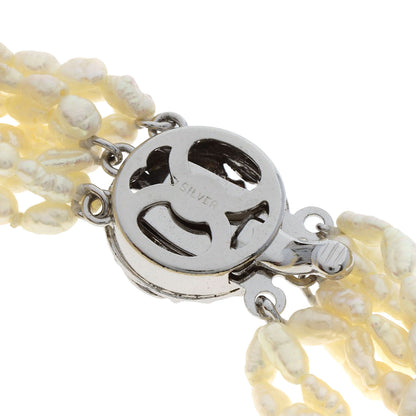 10 Row Freshwater Pearl Pearl Bracelet Set Necklace Silver 73.7g　Ladies