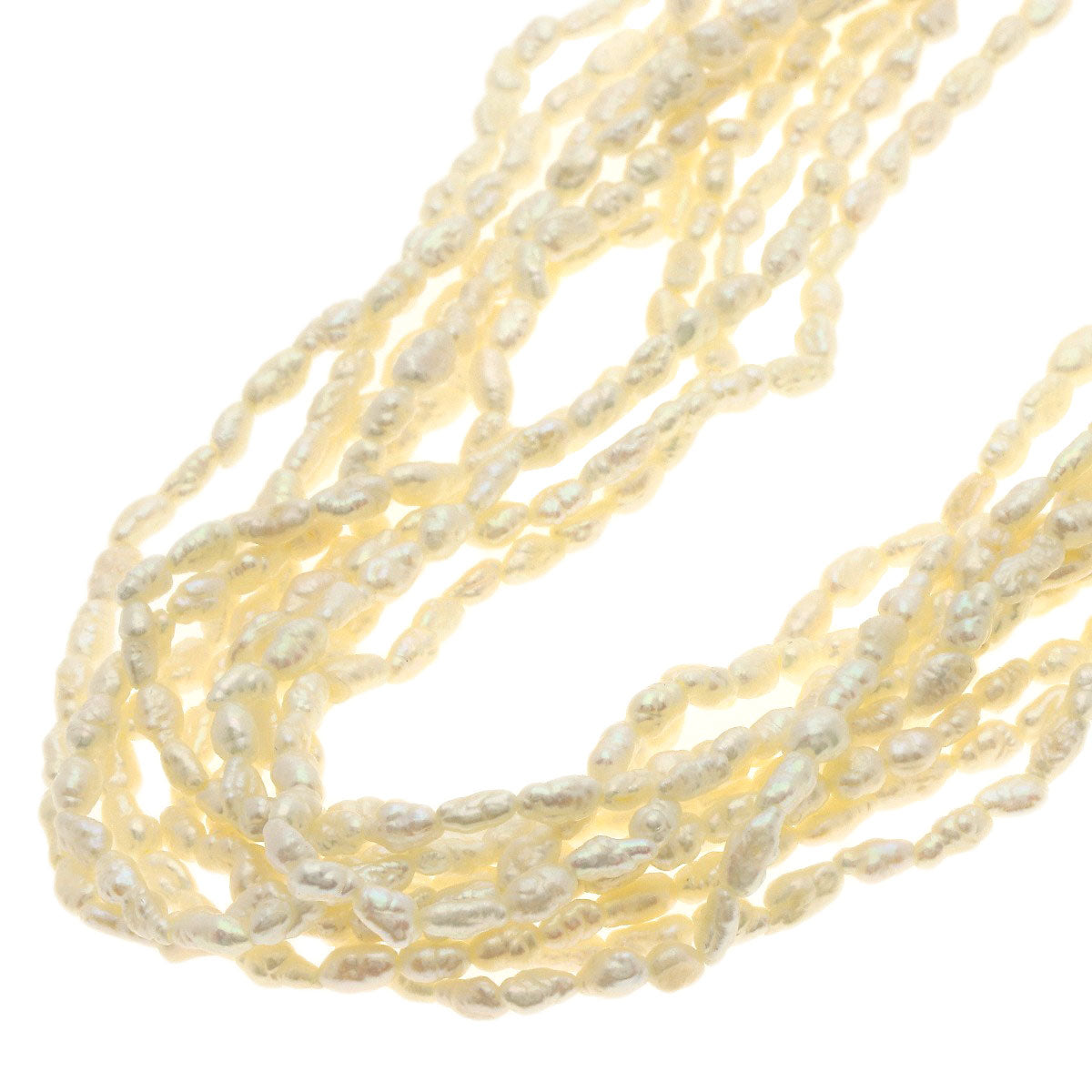 10 Row Freshwater Pearl Pearl Bracelet Set Necklace Silver 73.7g　Ladies