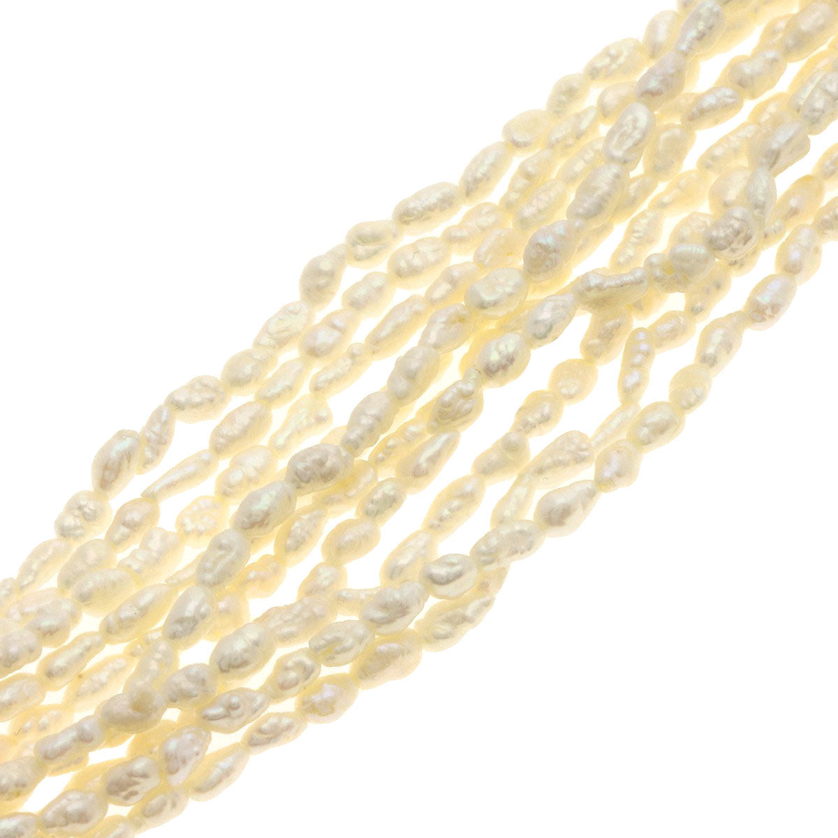 10 Row Freshwater Pearl Pearl Bracelet Set Necklace Silver 73.7g　Ladies