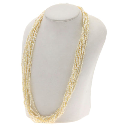 10 Row Freshwater Pearl Pearl Bracelet Set Necklace Silver 73.7g　Ladies