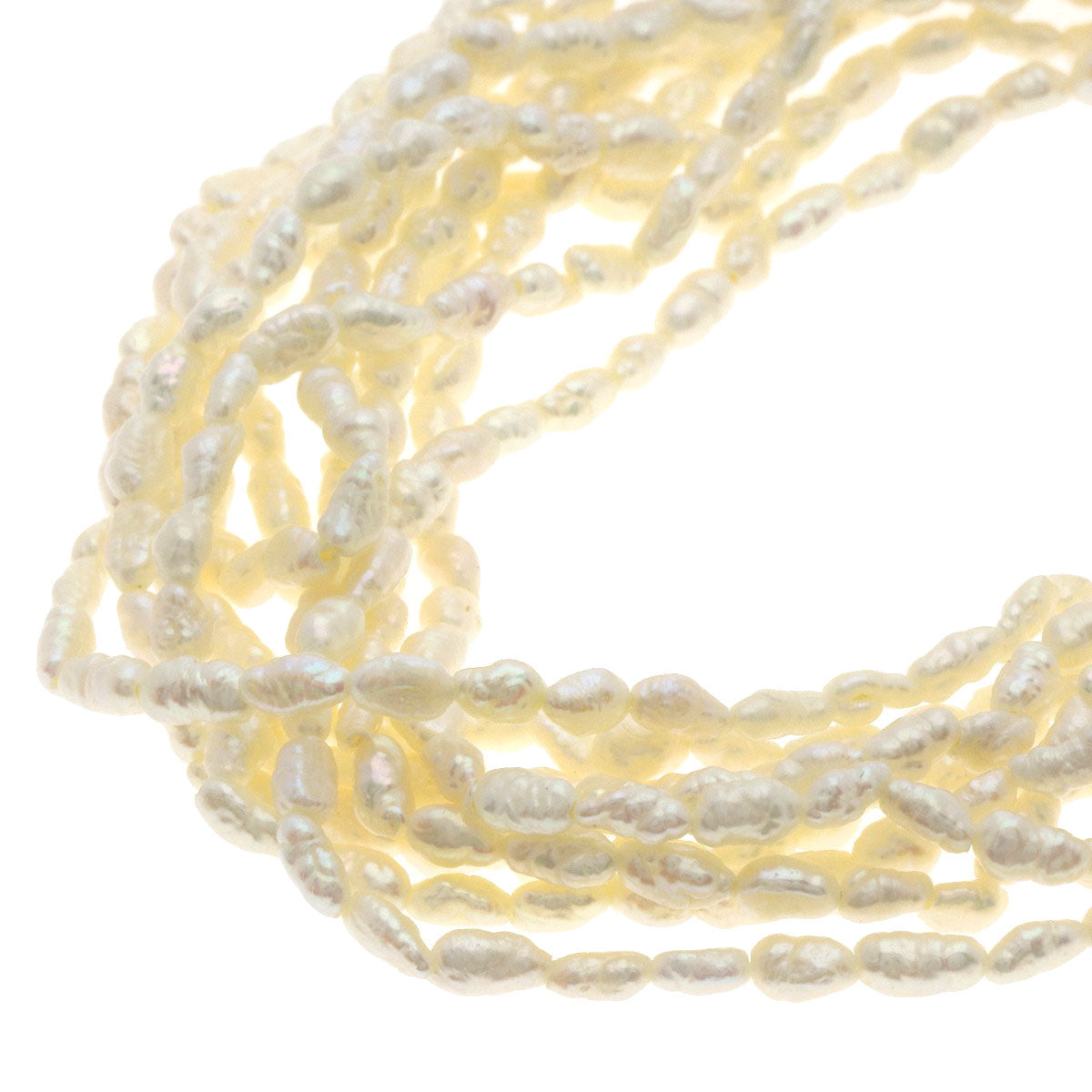 10 Row Freshwater Pearl Pearl Bracelet Set Necklace Silver 73.7g　Ladies