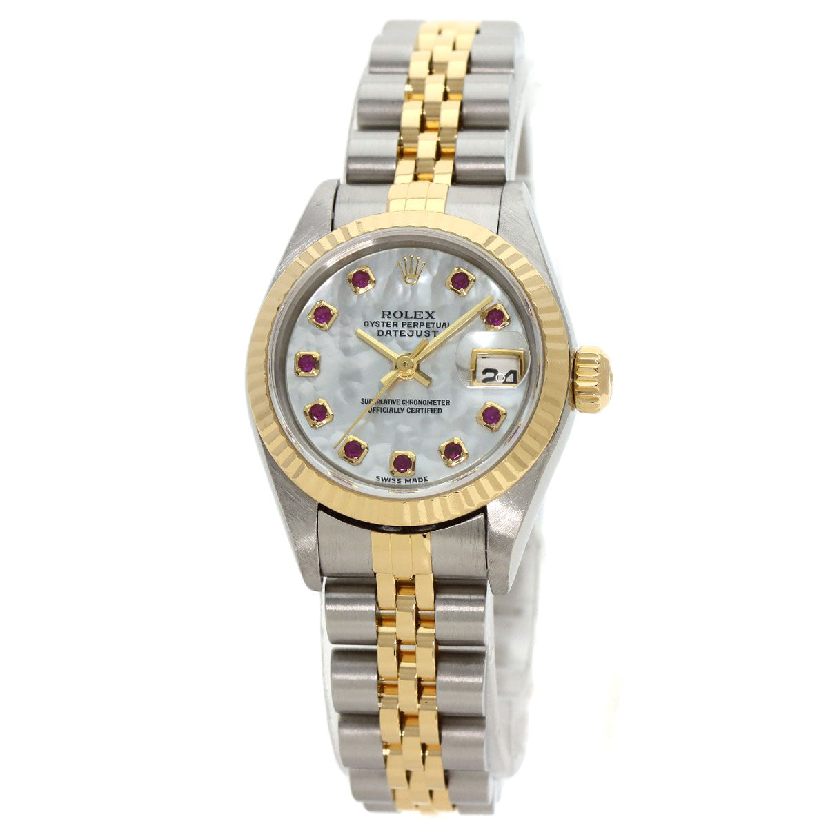 ROLEX Datejust 10P Ruby Watches 79173NGR Stainless Steel/SSxK18YG Ladies