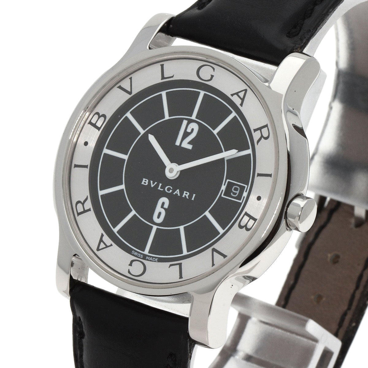 BVLGARI Solo tempo Watches ST35SLD Stainless Steel/Leather mens