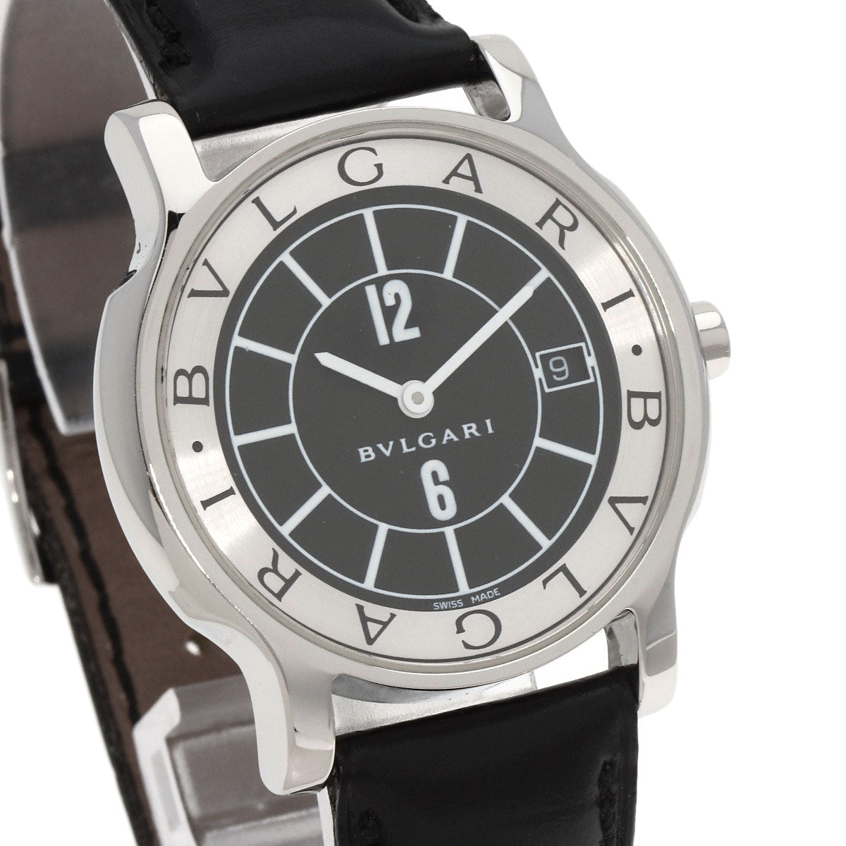 BVLGARI Solo tempo Watches ST35SLD Stainless Steel/Leather mens