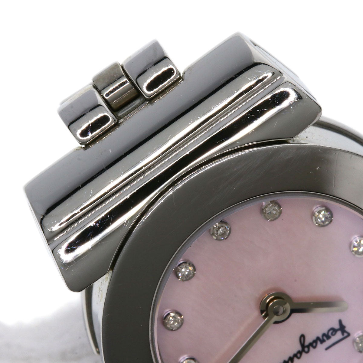 Salvatore Ferragamo Gancini 12P Diamond Watches Stainless Steel/Stainless Steel Ladies