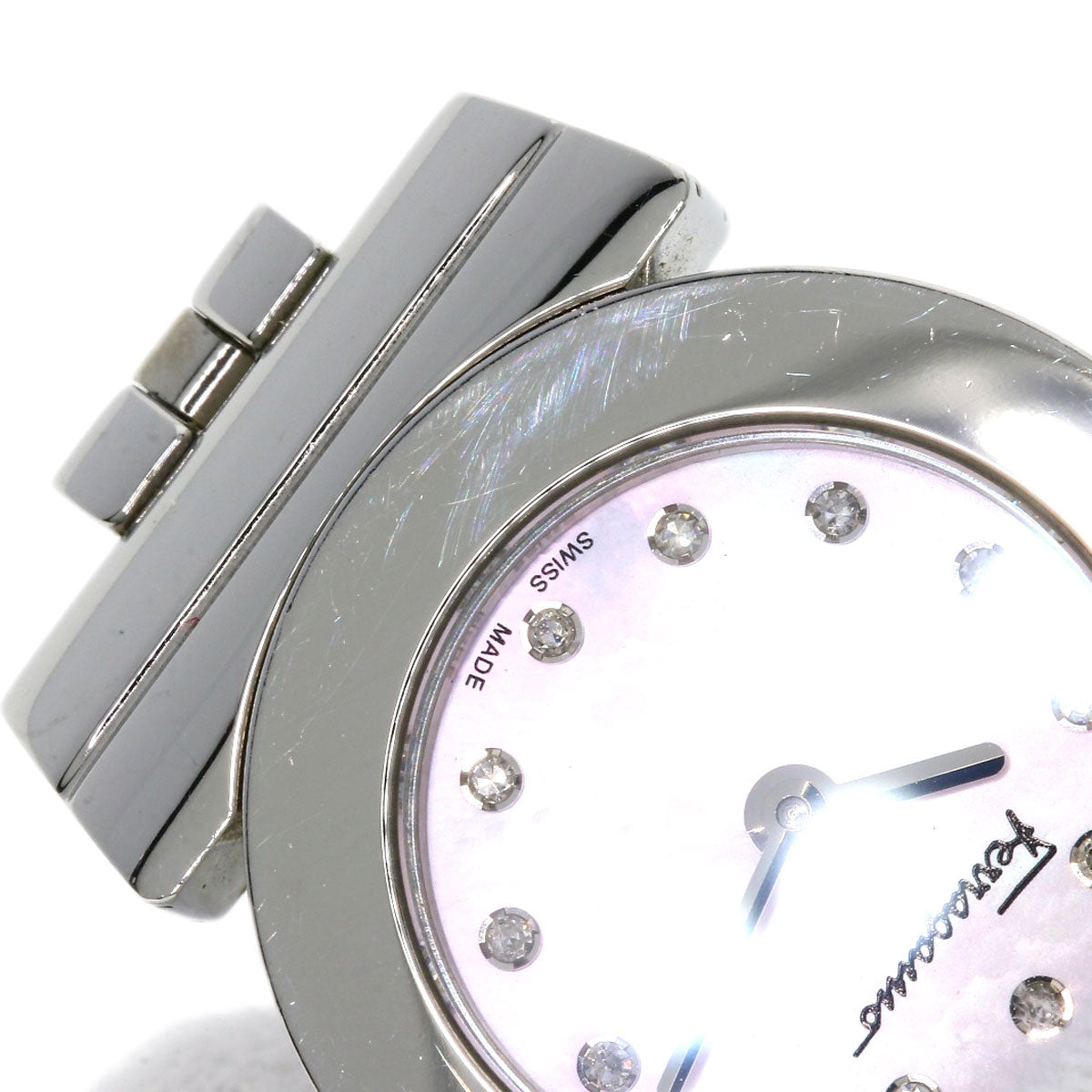 Salvatore Ferragamo Gancini 12P Diamond Watches Stainless Steel/Stainless Steel Ladies