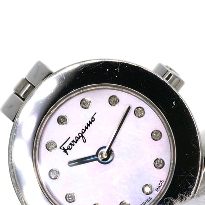 Salvatore Ferragamo Gancini 12P Diamond Watches Stainless Steel/Stainless Steel Ladies