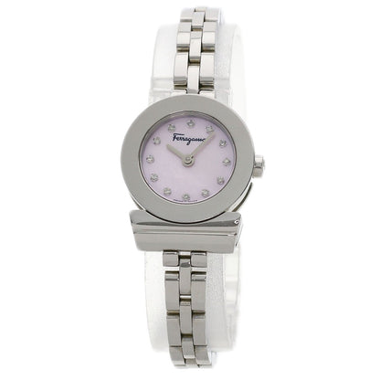 Salvatore Ferragamo Gancini 12P Diamond Watches Stainless Steel/Stainless Steel Ladies