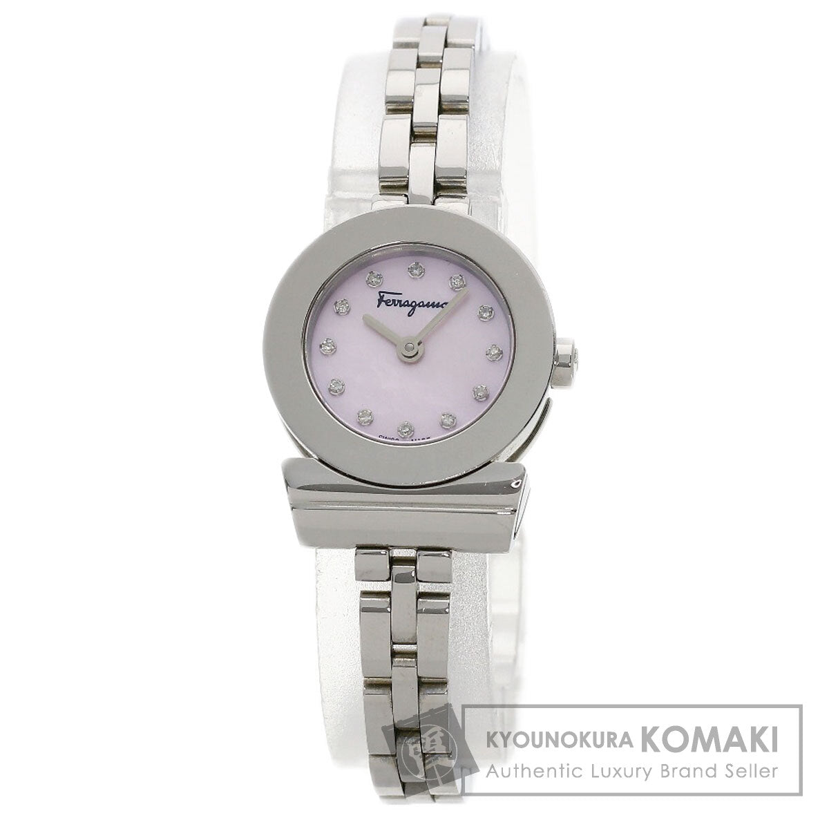 Salvatore Ferragamo Gancini 12P Diamond Watches Stainless Steel/Stainless Steel Ladies