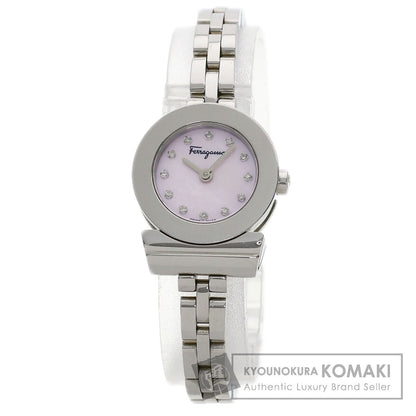 Salvatore Ferragamo Gancini 12P Diamond Watches Stainless Steel/Stainless Steel Ladies