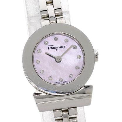 Salvatore Ferragamo Gancini 12P Diamond Watches Stainless Steel/Stainless Steel Ladies