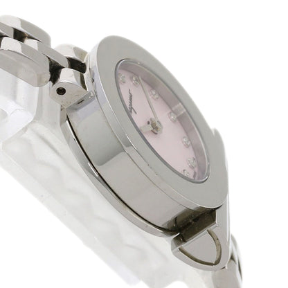 Salvatore Ferragamo Gancini 12P Diamond Watches Stainless Steel/Stainless Steel Ladies
