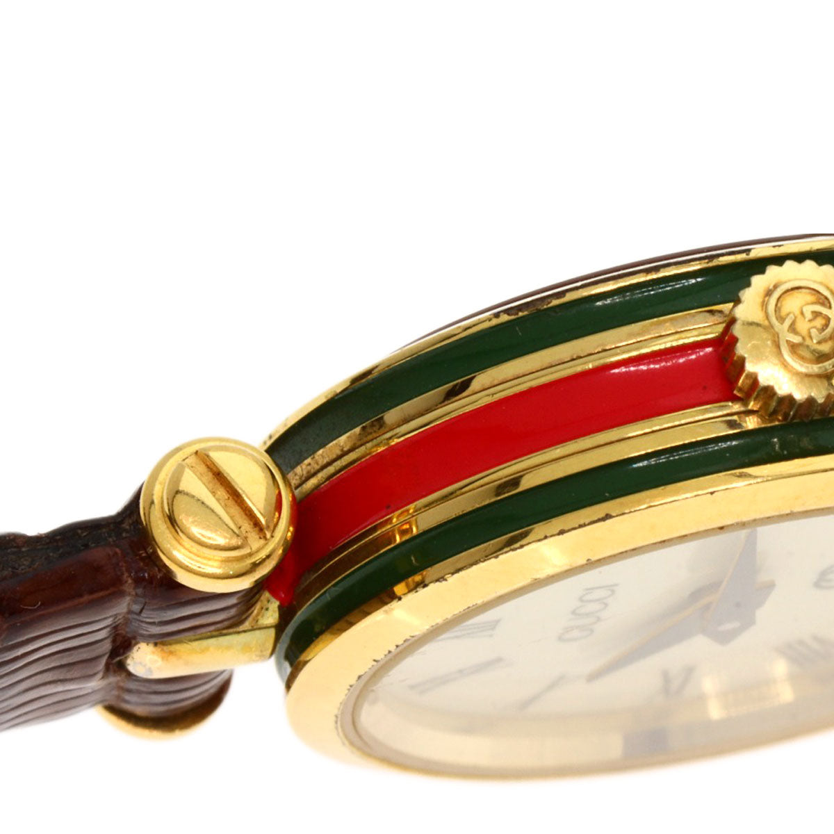 GUCCI Sherry line Watches  Gold Plated/Leather Ladies