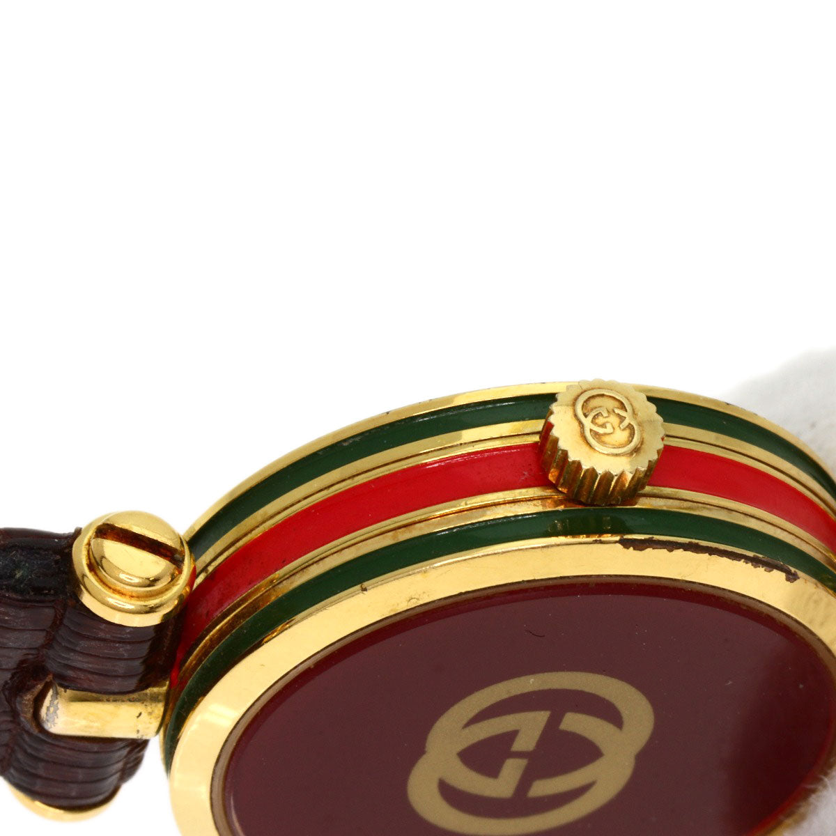 GUCCI Sherry line Watches  Gold Plated/Leather Ladies